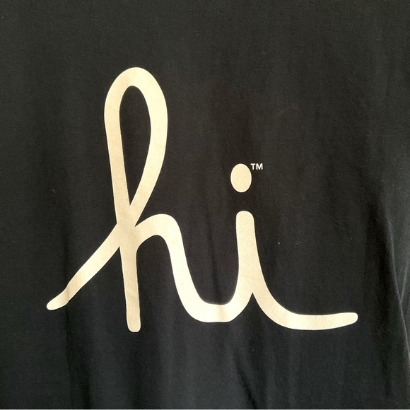 In4mation Hawaii Script text HI Design Short Sleeve Navy Blue T-Shirt Size Small - Picture 2 of 5